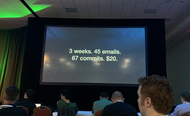 Abi Noda: 3 weeks. 45 emails. 67 commits. $20.