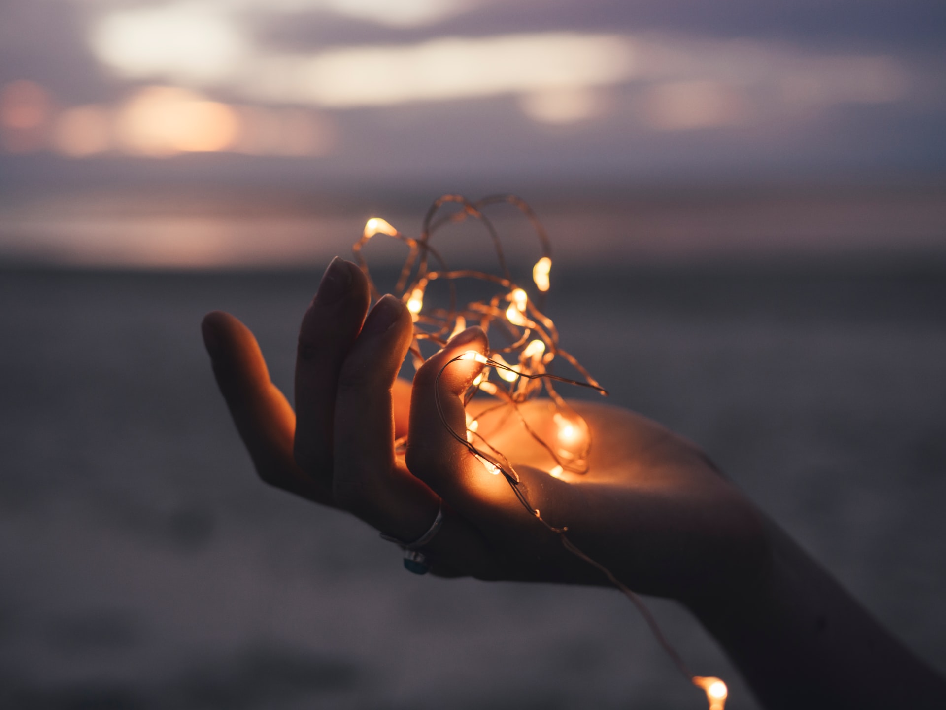 Hand holding lights