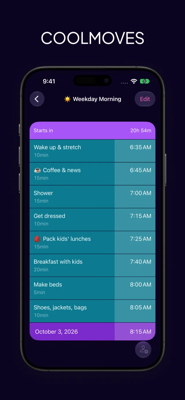 The COOLMOVES theme in Dark Mode