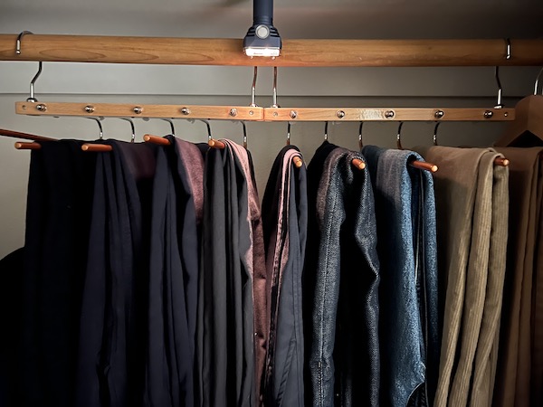 Using hangers for pants and jeans