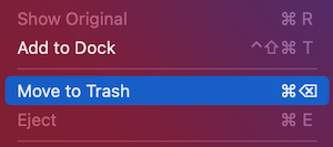 macOS Finder’s Move to Trash shortcut is Command-Delete