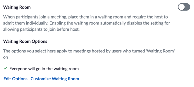Disable Waiting Room
